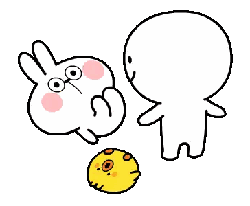Rabbit And Man Standing Together Sticker