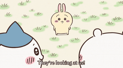 Rabbit And Two Cats Standing In Field GIF