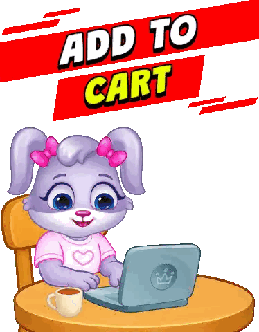 Rabbit At Laptop With Coffee Sticker