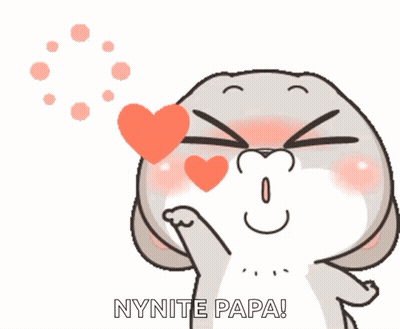 Rabbit Blowing Heart Saying Nynite Papa GIF