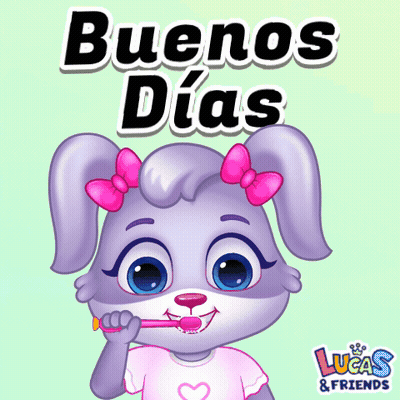 Rabbit Brushing Teeth Buenos Dias GIF