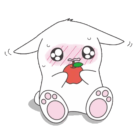 Rabbit Crying Holding Apple Sticker