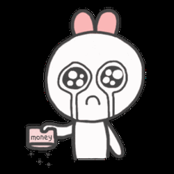 Rabbit Crying Over Money Shortage GIF