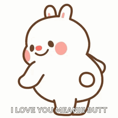 Rabbit Drawing I Love You Meanie Butt GIF