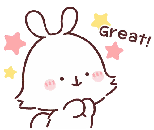 Rabbit Drawing With Great Text Sticker