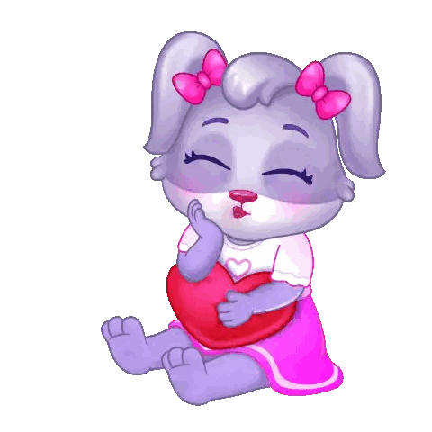 Rabbit Holding Heart Sticker
