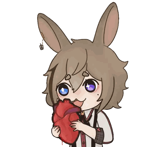 Rabbit Holding Heart Sticker