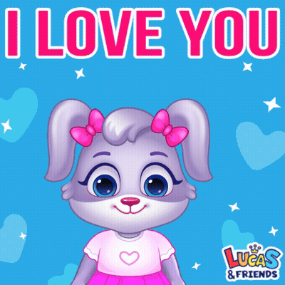 Rabbit Holding Roses Saying I Love You GIF