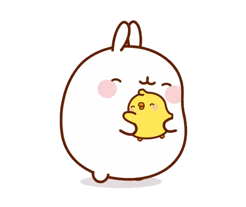 Rabbit Holding Small Yellow Chick Sticker
