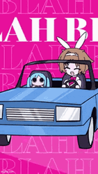 Rabbit Hole Riding Car Hatsune Miku  GIF