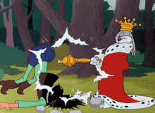 Rabbit Hood King Bugs Bunny Hits His Servant GIF