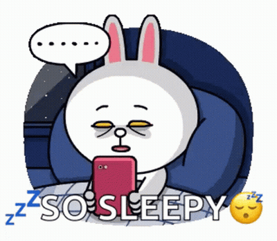 Rabbit In Bed On Phone So Sleepy GIF