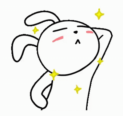Rabbit Laying Hands Behind Head Stars Around Neck GIF