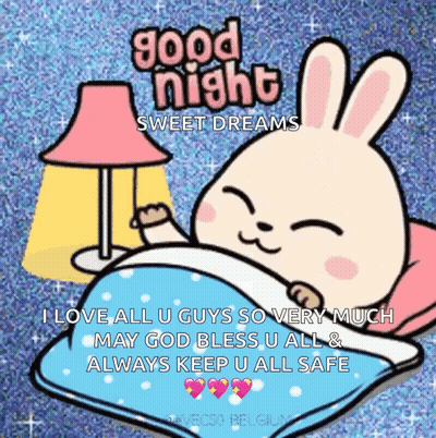 Rabbit Laying In Bed Good Night Sweet Dreams GIF