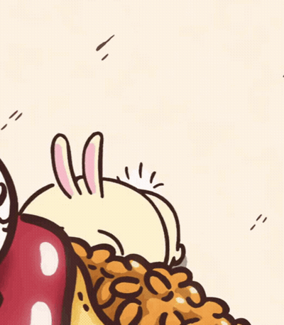 Rabbit Laying On Pile Of Beans GIF