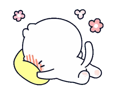 Rabbit Lying On Pillow Sticker