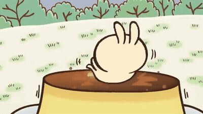 Rabbit Lying On Pudding GIF