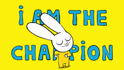 Rabbit Saying I Am The Champion GIF