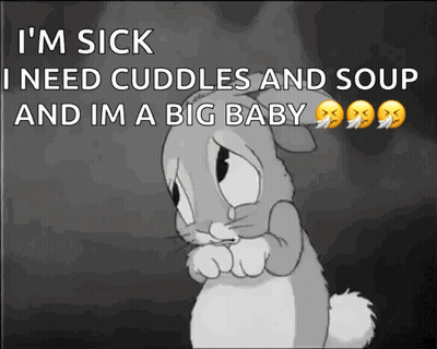 Rabbit Saying Im Sick Need Cuddles Soup GIF