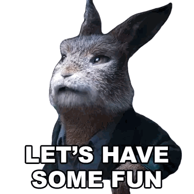 Rabbit Saying Lets Have Some Fun Sticker