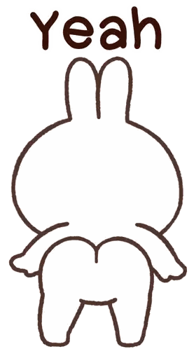 Rabbit Saying Yeah Sticker