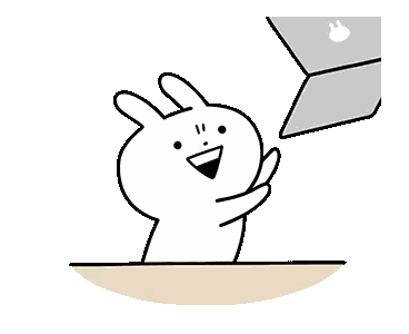 Rabbit Sitting At Table With Laptop Sticker