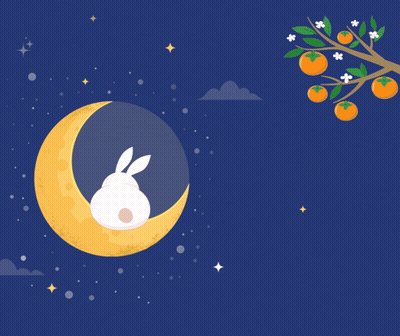 Rabbit Sleeping On Crescent Moon Saying Good Night My Honey Bunny GIF