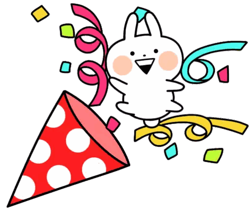 Rabbit Thrown From Party Popper Sticker