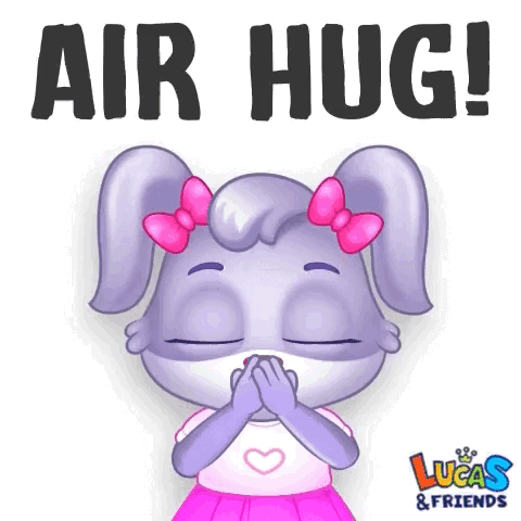 Rabbit Wearing Face Mask Air Hug GIF