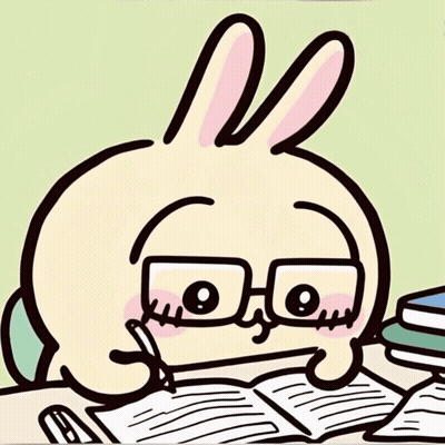 Rabbit Wearing Glasses Writing In Notebook GIF