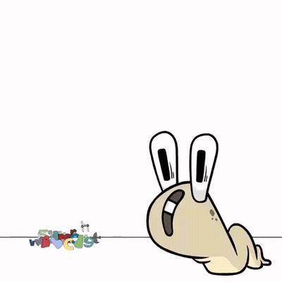 Rabbit With Big Nose And Letters GIF