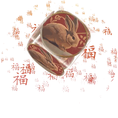 Rabbit With Chinese Characters Sticker