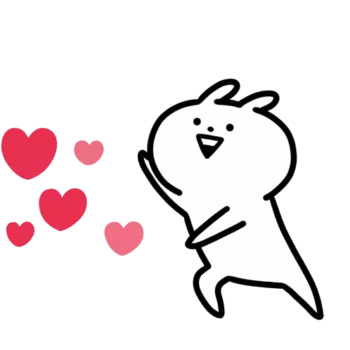 Rabbit With Hearts Coming From Mouth Sticker