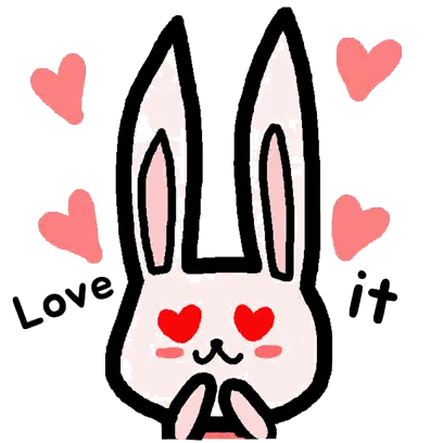 Rabbit With Hearts In Eyes Love It Sticker