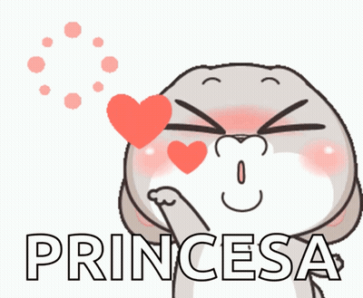Rabbit With Hearts In Eyes Saying Princesa GIF