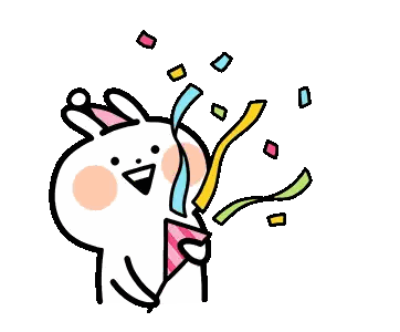 Rabbit With Party Hat And Confetti Cannon Sticker