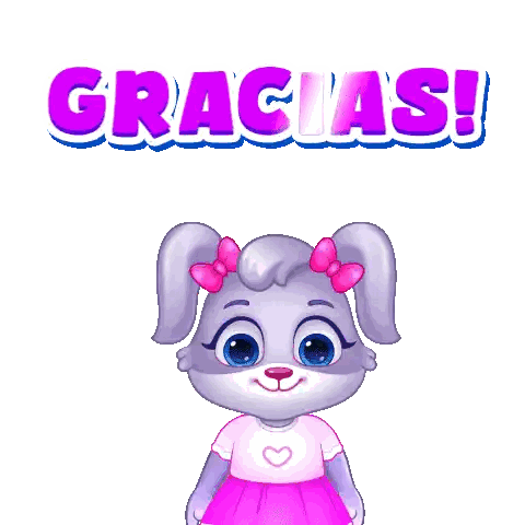 Rabbit With Pink Bow And Gracias Sticker
