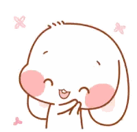 Rabbit With Pink Cheeks And Smile Sticker