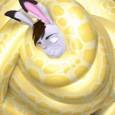 Rabbit Wrapped In Snake GIF