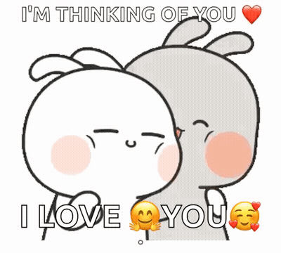 Rabbits Hugging I Love You GIF
