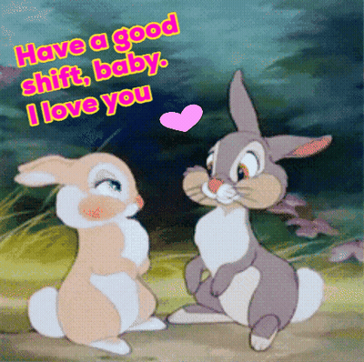 Rabbits Saying Have A Good Shift Baby I Love You GIF