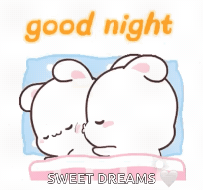 Rabbits Sleeping On Bed Good Night Sweet Dreams GIF