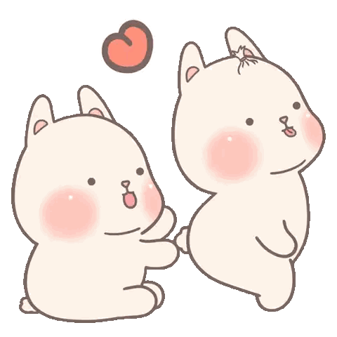 Rabbits Standing Next To Each Other Sticker