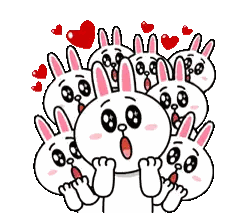 Rabbits With Hearts On Heads Sticker
