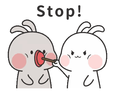Rabbits With Stop Sign Sticker