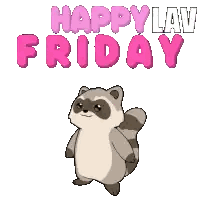 Raccoon Holding Heart Happy Friday Sticker