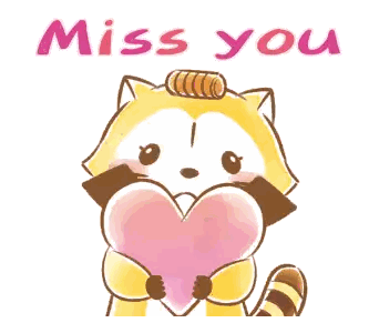 Raccoon Holding Pink Heart Miss You Sticker