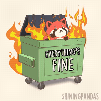 Raccoon In Dumpster Saying Everything's Fine GIF