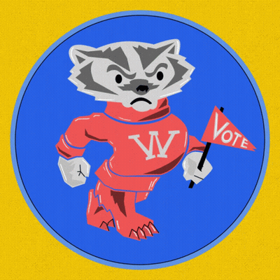 Raccoon In Red Shirt With Letter VV GIF