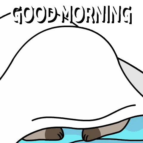 Raccoon Lying Under Blanket Good Morning Sticker